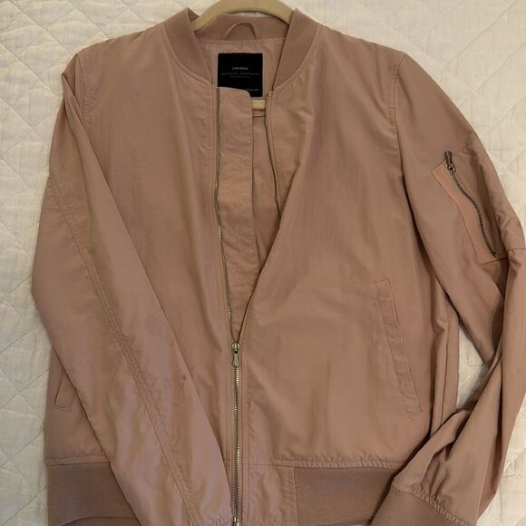 NWOT Zara Basic Blush Pink/Mauve Lightweight Bomber Jacket Size S - Picture 15 of 16